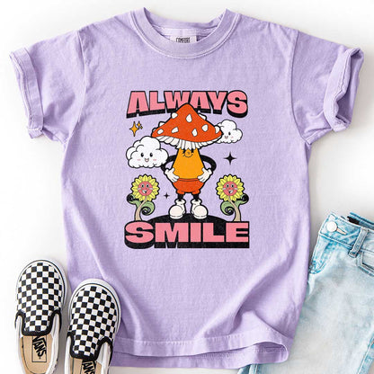 "Always Smile" Happy Mushroom T-Shirt for Kids