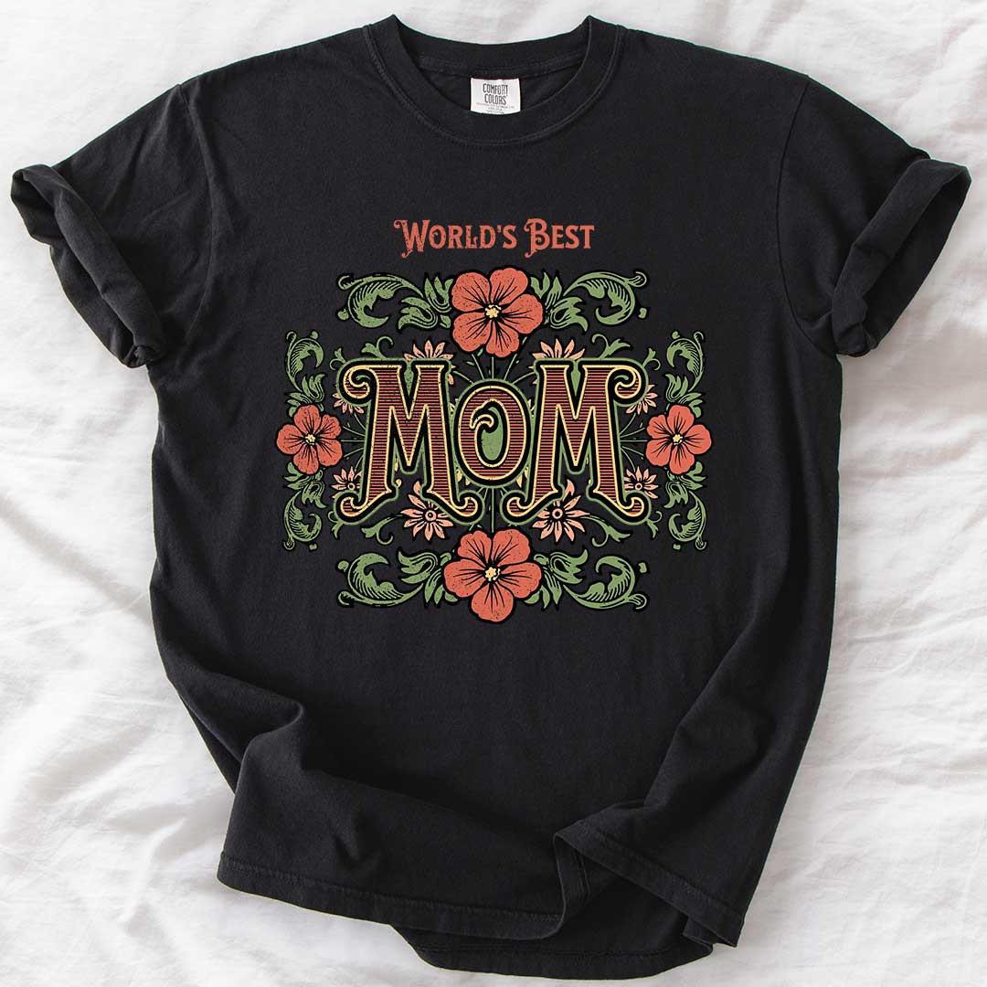 World’s Best Mom | Vintage Floral Comfort Colors® T-Shirt