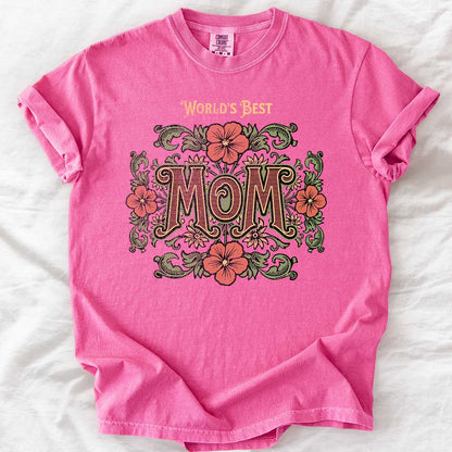 World’s Best Mom | Vintage Floral Comfort Colors® T-Shirt