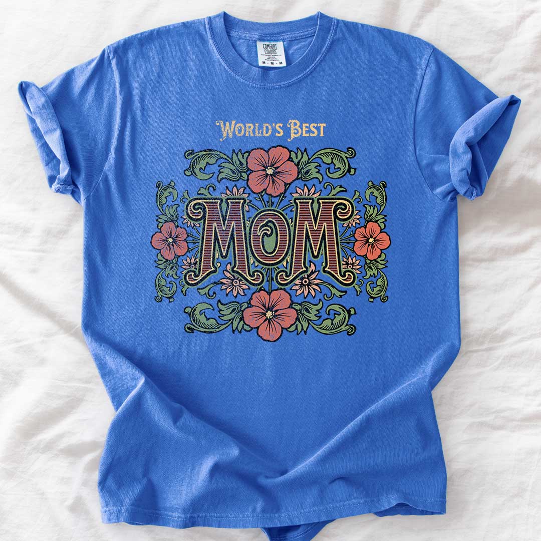 World’s Best Mom | Vintage Floral Comfort Colors® T-Shirt