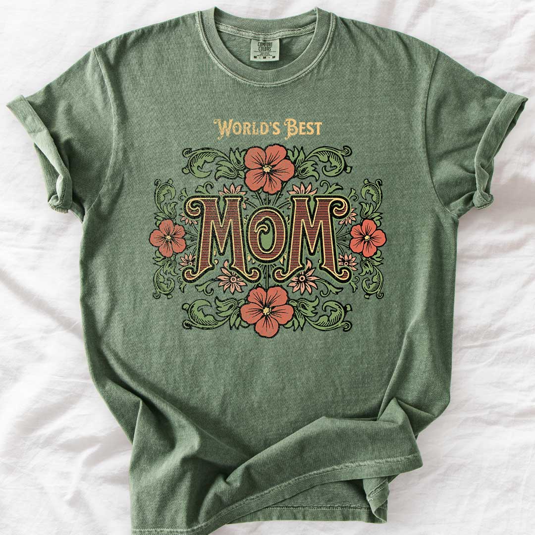 World’s Best Mom | Vintage Floral Comfort Colors® T-Shirt