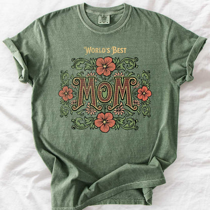 World’s Best Mom | Vintage Floral Comfort Colors® T-Shirt