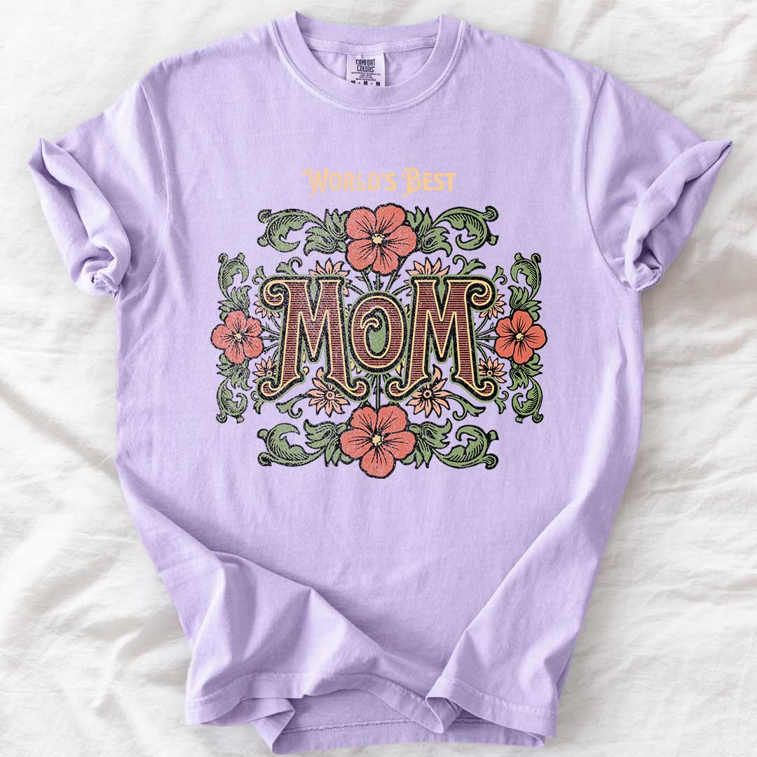World’s Best Mom | Vintage Floral Comfort Colors® T-Shirt