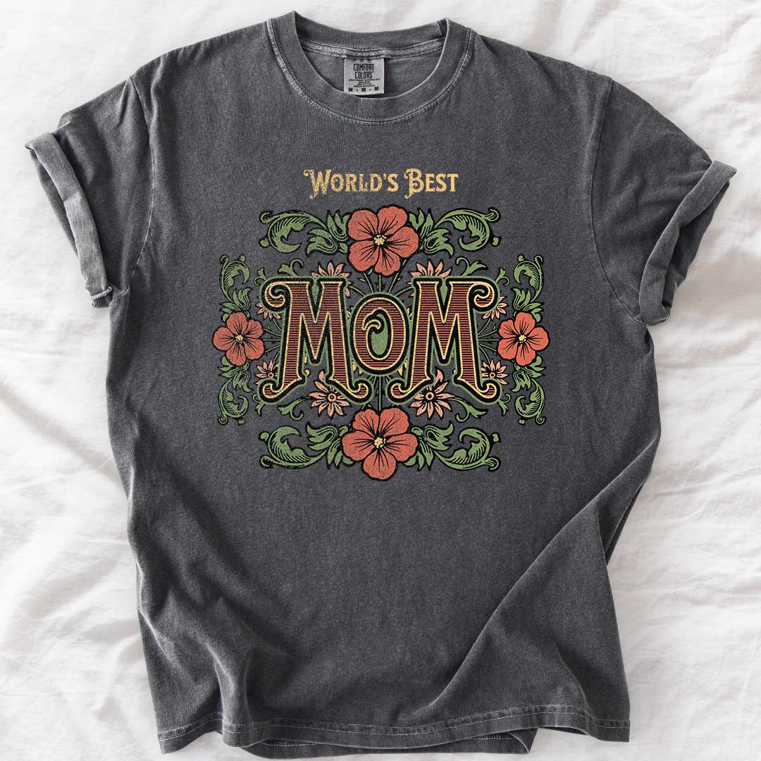 World’s Best Mom | Vintage Floral Comfort Colors® T-Shirt