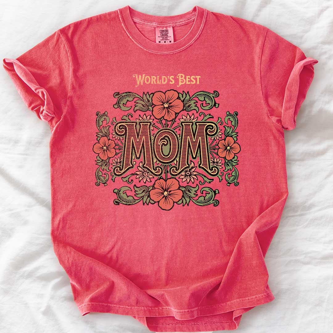 World’s Best Mom | Vintage Floral Comfort Colors® T-Shirt