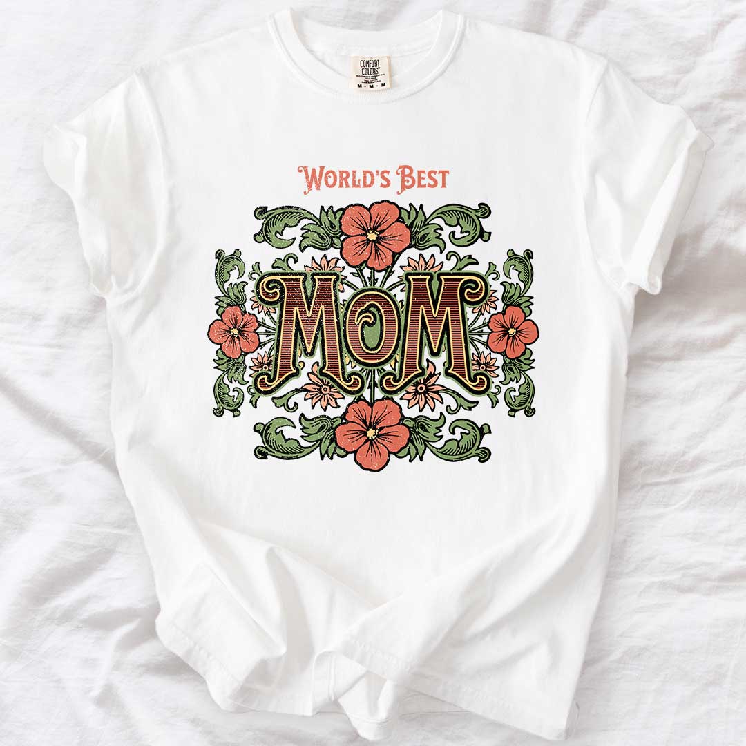 World’s Best Mom | Vintage Floral Comfort Colors® T-Shirt