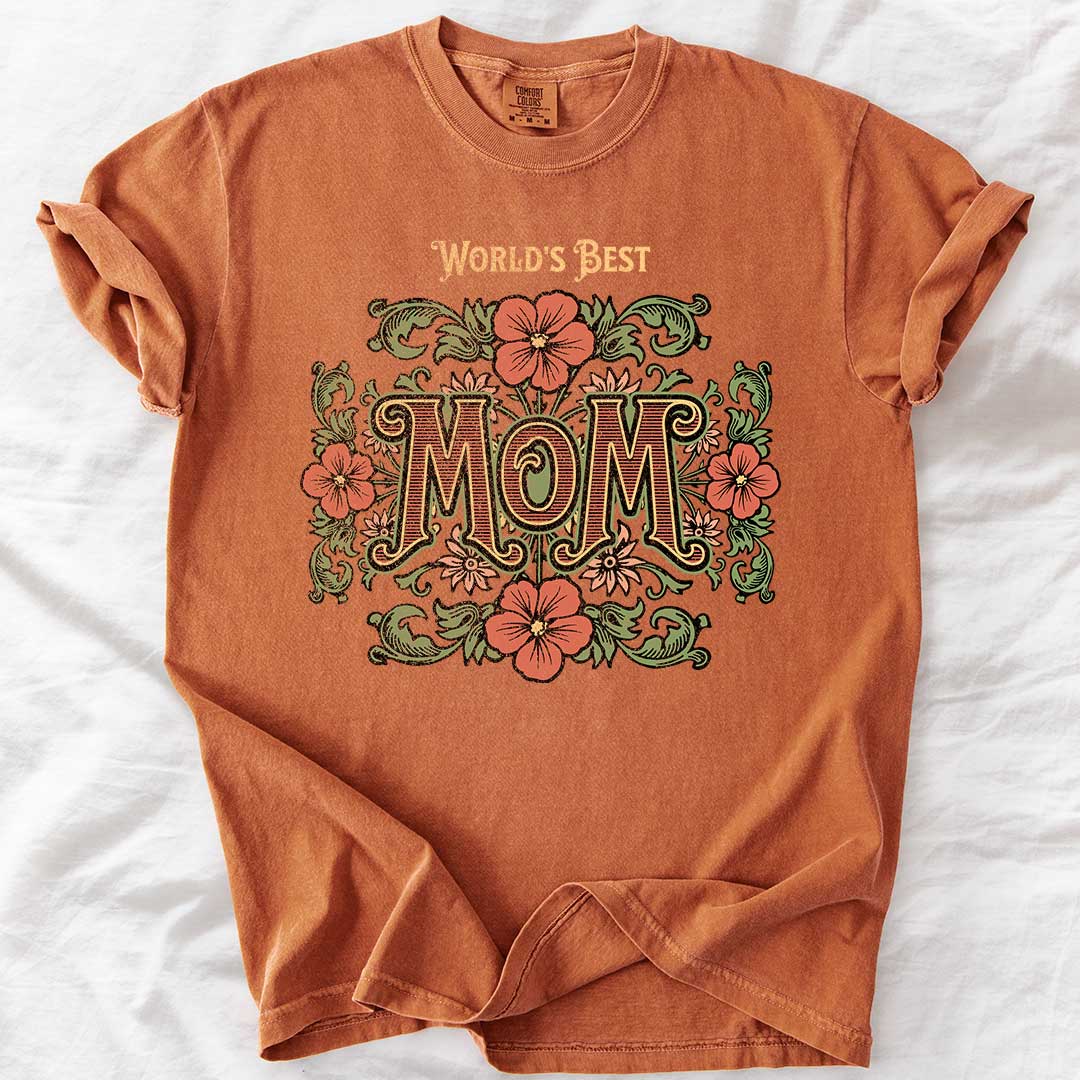 World’s Best Mom | Vintage Floral Comfort Colors® T-Shirt