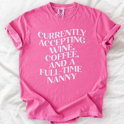 Currently Accepting a Full-Time Nanny T-Shirt
