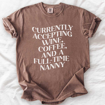 Currently Accepting a Full-Time Nanny T-Shirt
