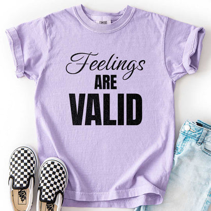 Feelings Are Valid T-Shirt for Caring Kids