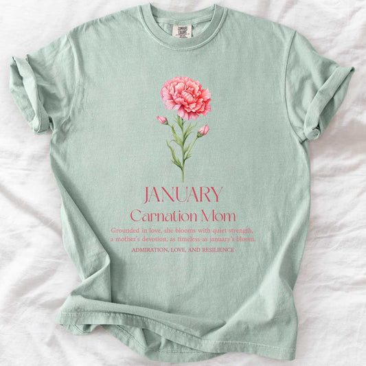 January Carnation Mom T-Shirt