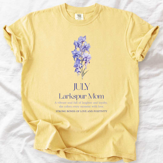 July Larkspur Mom T-Shirt