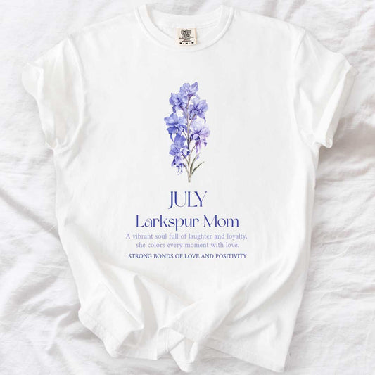 July Larkspur Mom T-Shirt