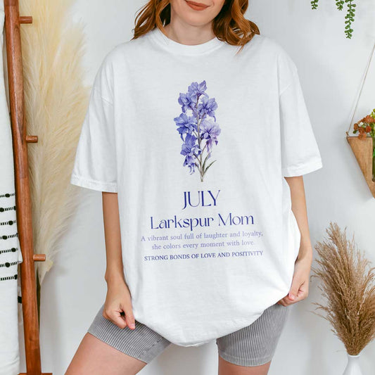 July Larkspur Mom T-Shirt