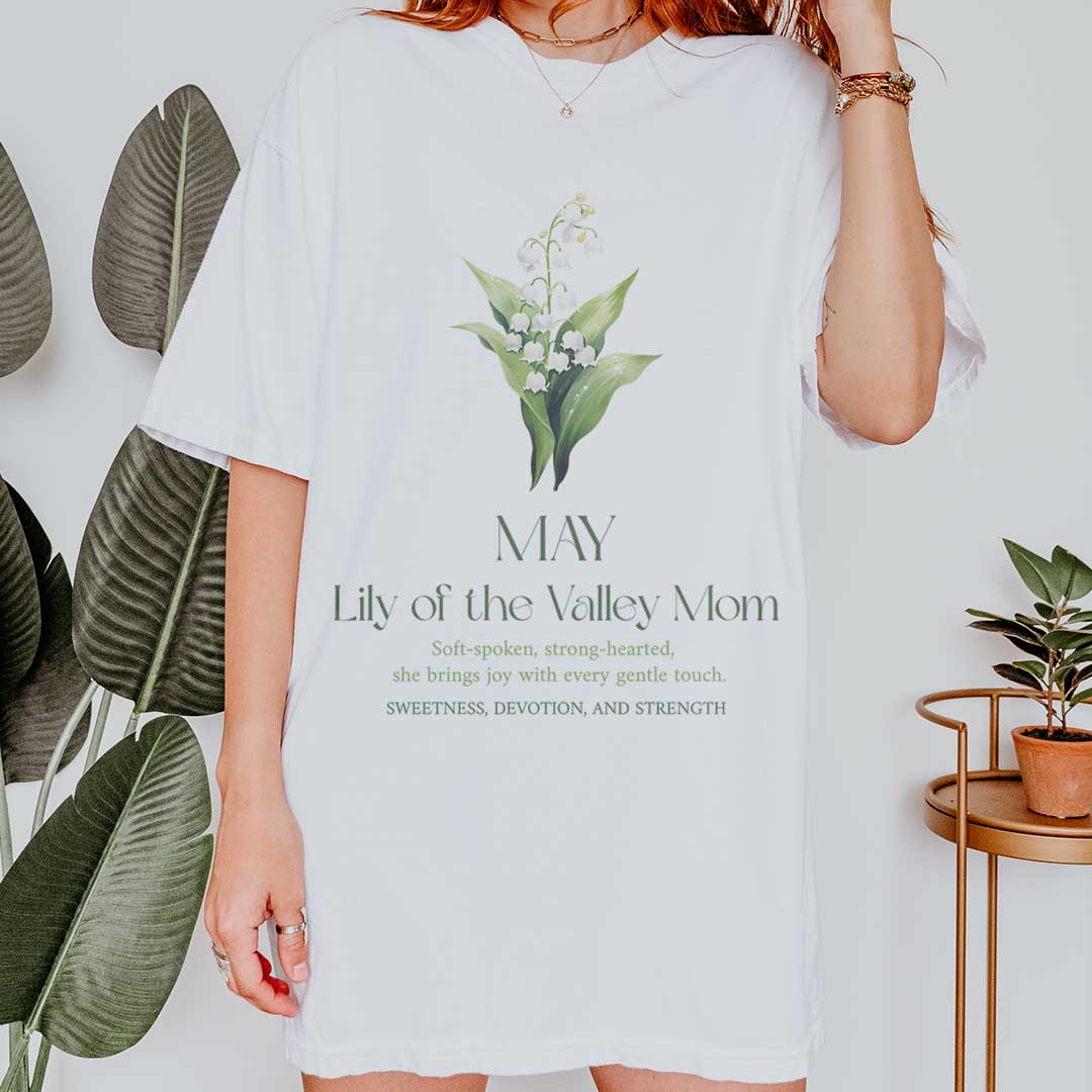 May Lily of the Valley Mom T-Shirt – Elegant & Sentimental Mom Tee