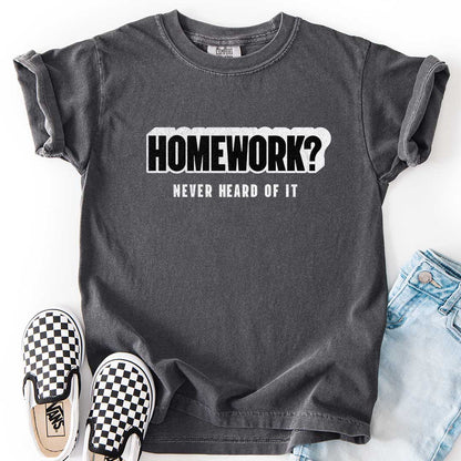 Homework? Never Heard of It Youth Tee for Playful Students