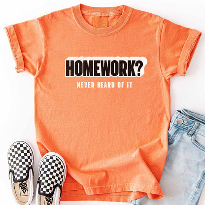 Homework? Never Heard of It Youth Tee for Playful Students