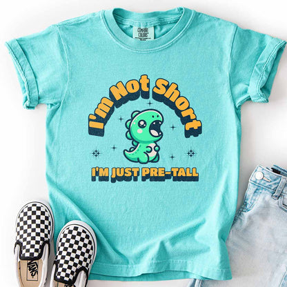 I’m Not Short, I’m Just Pre-Tall Youth Tee with Dinosaur Design