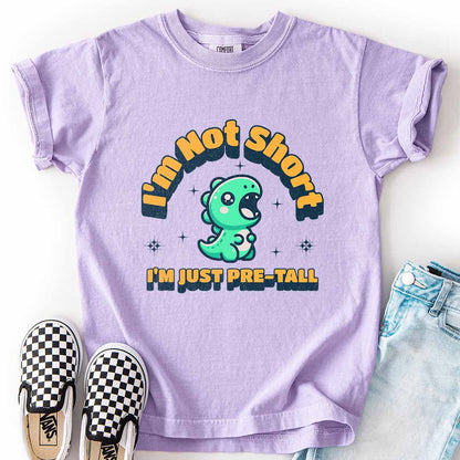 I’m Not Short, I’m Just Pre-Tall Youth Tee with Dinosaur Design