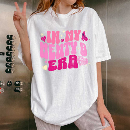 In My Menty B Era T-Shirt - Funny Mom Tee, Groovy Pink Shirt, Trendy Graphic Gift