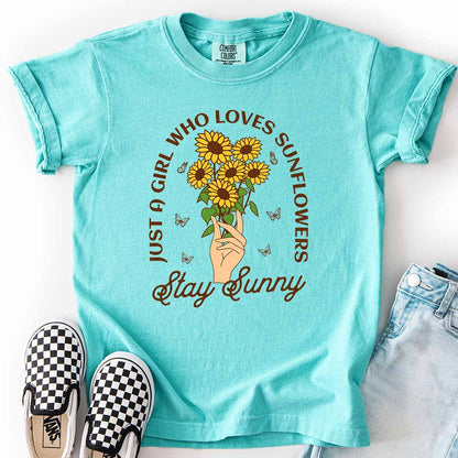 Sunflower Girl Stay Sunny Kids T-Shirt