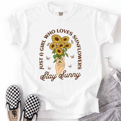 Sunflower Girl Stay Sunny Kids T-Shirt