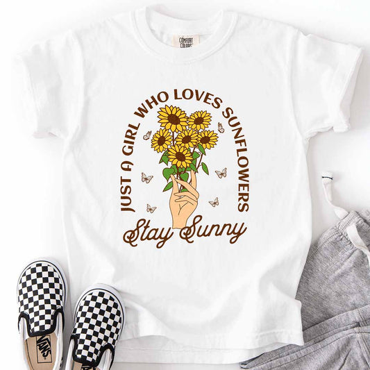 Sunflower Girl Stay Sunny Kids T-Shirt