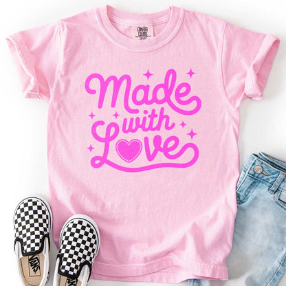Made With Love – Stitched Heart Youth T-Shirt