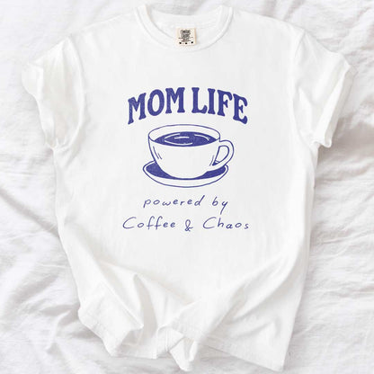 MOM LIFE – Powered by Coffee & Chaos Casual T-Shirt