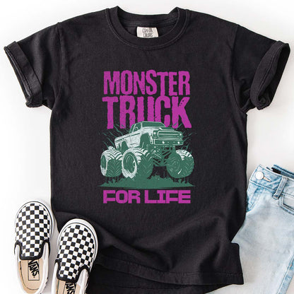 Monster Truck For Life - Cool Youth Graphic T-Shirt