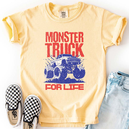 Monster Truck For Life - Cool Youth Graphic T-Shirt