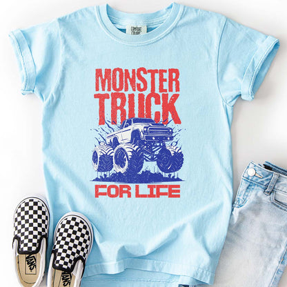 Monster Truck For Life - Cool Youth Graphic T-Shirt