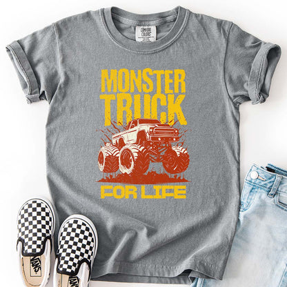 Monster Truck For Life - Cool Youth Graphic T-Shirt