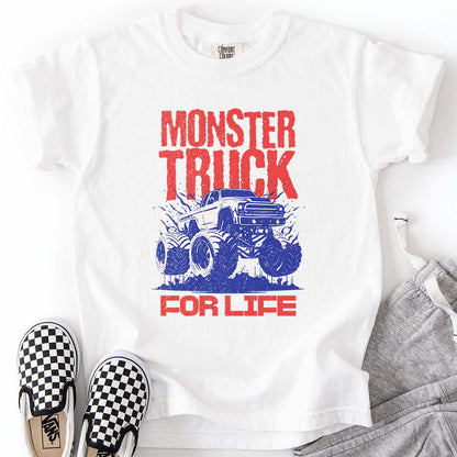 Monster Truck For Life - Cool Youth Graphic T-Shirt