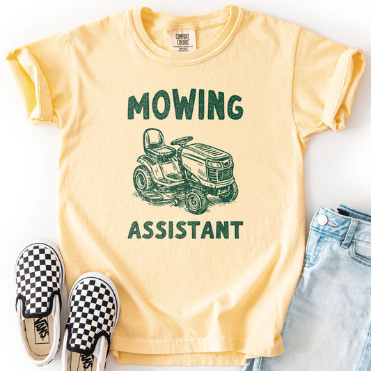 Mowing Assistant YouthT-Shirt - Funny Family Matching Tee for Kids, Outdoor Play, Gift for Little Helpers