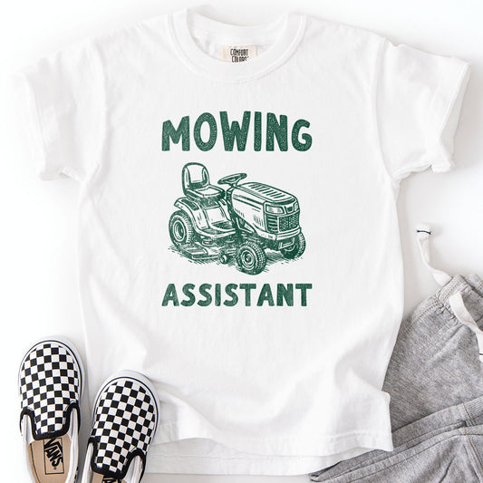 Mowing Assistant YouthT-Shirt - Funny Family Matching Tee for Kids, Outdoor Play, Gift for Little Helpers