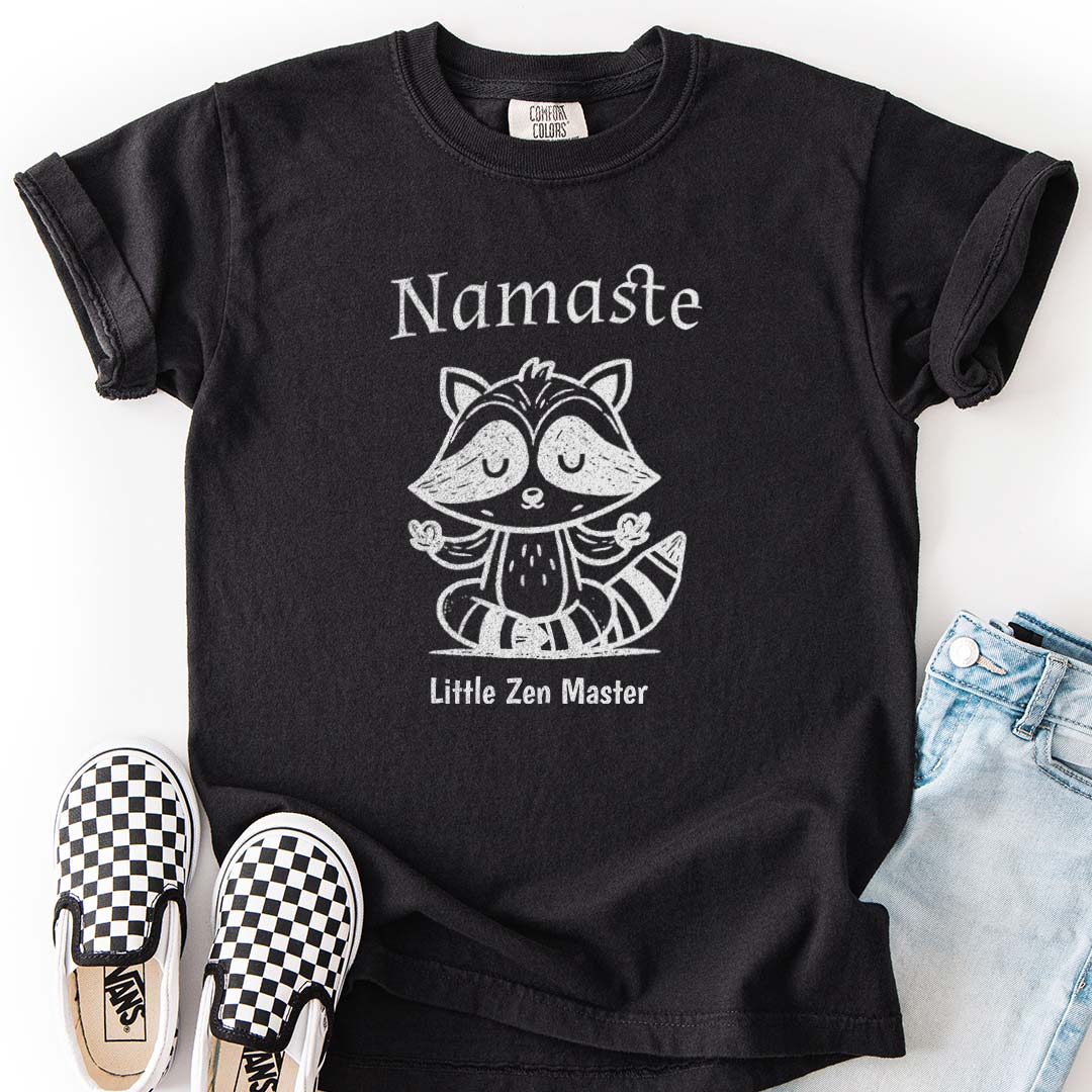 Cute Raccoon Zen Master - Mindful Kids T-Shirts