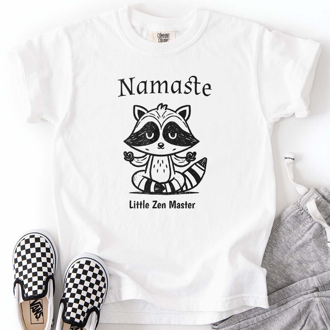 Cute Raccoon Zen Master - Mindful Kids T-Shirts