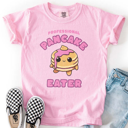 Cute Pancake Eater Youth T-Shirt