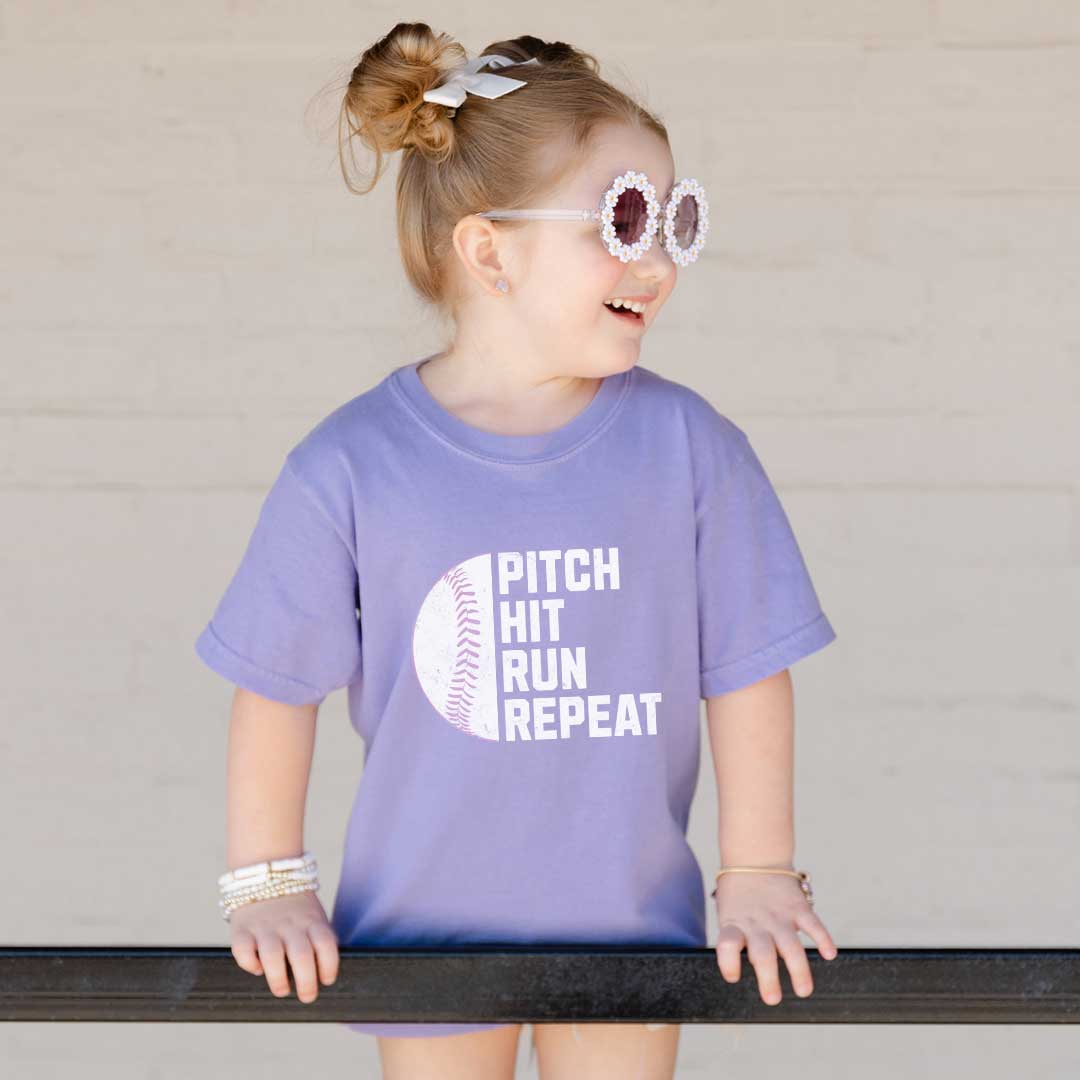 Pitch Hit Run Repeat Youth T-Shirts