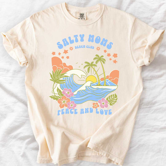 Salty Moms Peace and Love T-Shirt