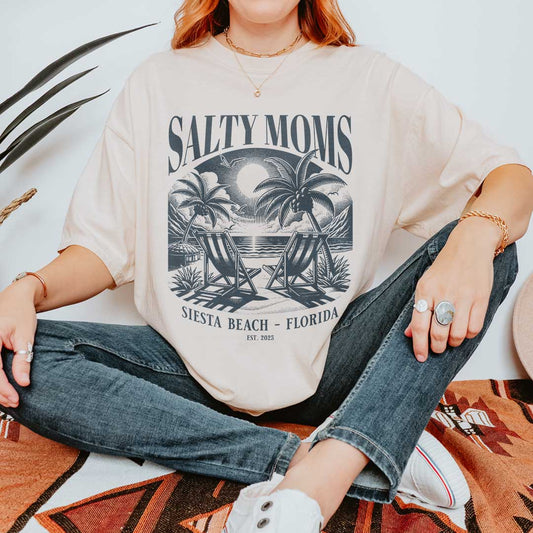 Salty Moms Beach Vibe Custom T-Shirt