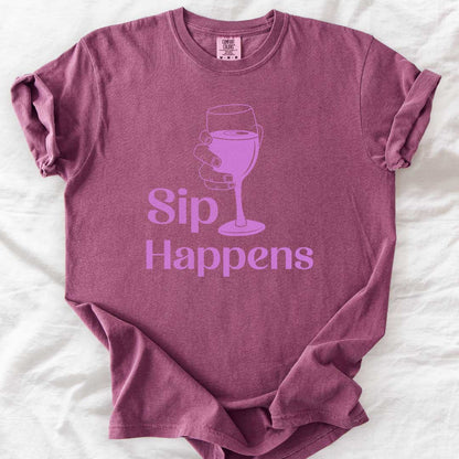 Sip Happens – Funny Wine Lover Comfort Colors® T-Shirt