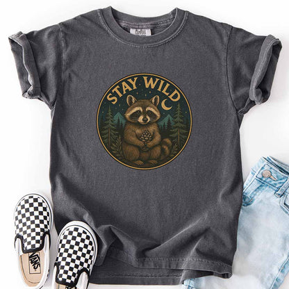 Stay Wild Raccoon Kids T-Shirt