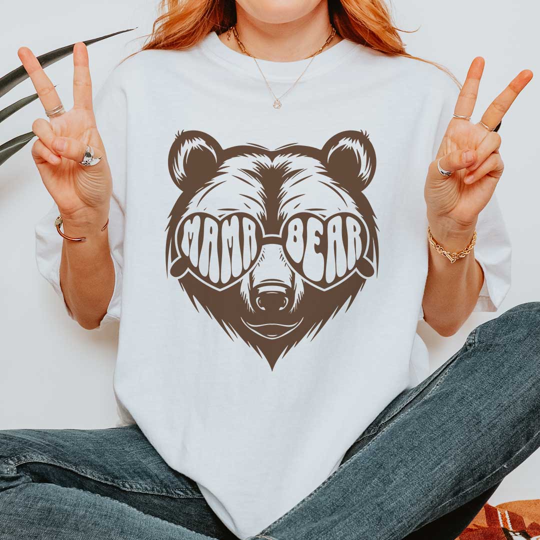 Mama Bear T-Shirt – Cute Family Matching Tee, Vintage Bear Design, Gift for Moms
