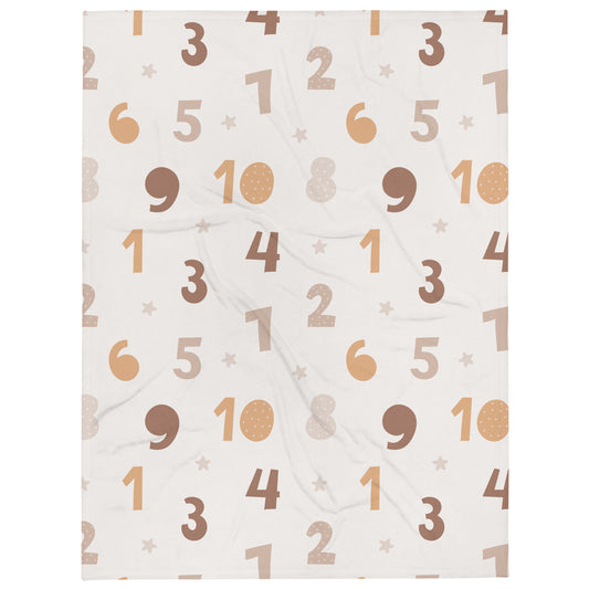 Throw Blanket Boho Numbers